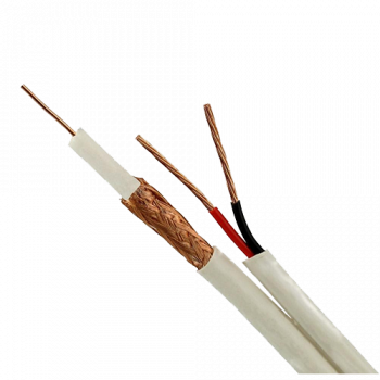 Cablu coaxial RG59 + alimentare 2x0.75, 305m, alb TSY-RG59+2X0.75-W