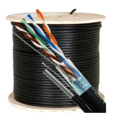 TSY Cable Cablu FTP autoportant, cat 5E, CUPRU 100%, 305m, negru TSY-FTP5E-MESS 