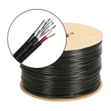 TSY Cable Cablu FTP autoportant cu alimentare 2x1.5, cat 5E, CUPRU 100%, 305m, negru TSY-FTP5E+2x1.50-MESS  