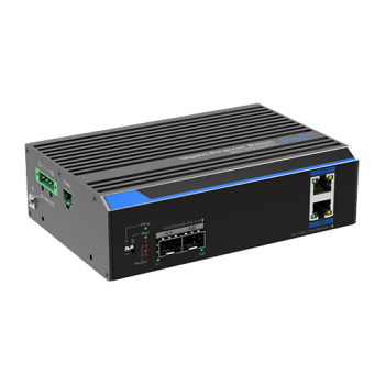 Switch industrial 2 porturi Gigabit HPoE, 2 porturi uplink SFP/RJ45 - UTEPO UTP7202GE-POE  