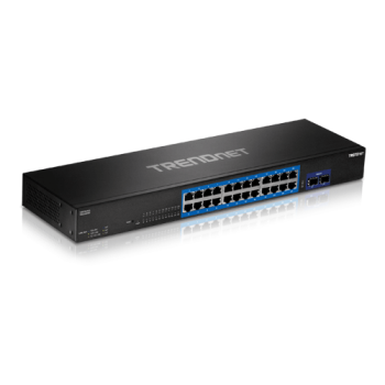 Switch 24 porturi Gigabit, 2 porturi SFP+ 10G - TRENDnet TEG-30262  