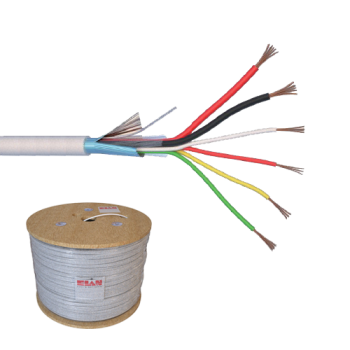 Elan Cablu de alarma 6 fire ecranate + alimentare 2x0.75, cupru integral, 500m 6CUEF+2x0.75-T 