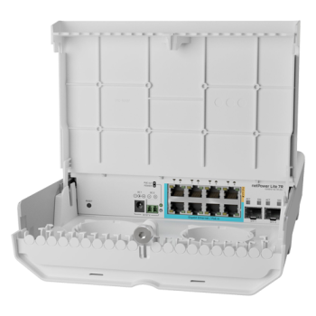 Smart Switch outdoor, 8 x Gigabit (7 PoE in), 2 x SFP+ 10Gbps - Mikrotik CSS610-1Gi-7R-2S+OUT  
