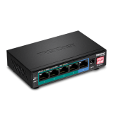 Switch 4 porturi Gigabit Long Range 200m PoE+, 1 port Gigabit - TRENDnet TPE-LG50  