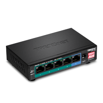 Switch 4 porturi Gigabit Long Range 200m PoE+, 1 port Gigabit - TRENDnet TPE-LG50  