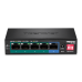 Switch 4 porturi Gigabit Long Range 200m PoE+, 1 port Gigabit - TRENDnet TPE-LG50  