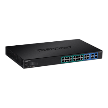 Switch Web Smart, 16 x Gigabit PoE+, 4 x Gigabit/SFP, putere 370W - TRENDnet TPE-1620WSF  
