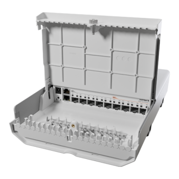 Switch netFiber 9, 4 x SFP+ 10G, 5 x SFP 1G, 1 x Gigabit (PoE-In), outdoor - MikroTik CRS310-1G-5S-4S+OUT  