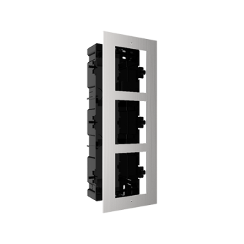 Rama montaj ingropat din otel inoxidabil, 3 module, pentru Interfon modular - HIKVISION DS-KD-ACF3-S  
