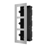 Accesoriu Rama montaj ingropat din otel inoxidabil, 3 module, pentru Interfon modular - HIKVISION DS-KD-ACF3-S 
