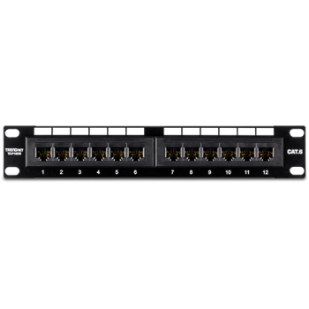 Patch Panel 12 porturi RJ45 UTP 10, Cat6 - TRENDnet TC-P12C6  