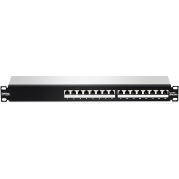 Patch Panel 16 porturi RJ45 UTP, Cat6a, Ecranat, 1U - TRENDnet TC-P16C6AS  