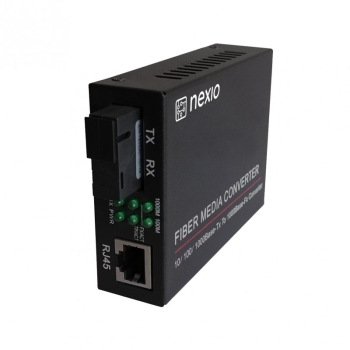 Mediaconvertor 10/100M, 1550/1310nm, WDM, Type B, SM, 20km, SC - NEXIO 