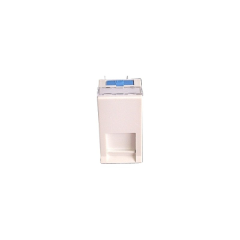 Molex Premise Networks Conector 22.5 x 45 inclinat, adaptor pentru conector Keystone, cu usita protectie praf, alb, (compatibil Legrand Mosaic) - Molex MLG-00037-02 