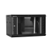 Rack 6U 600x600, montare pe perete, usa din sticla, panouri laterale detasabile si securizate, dezasamblat, culoare negru RAL 9004, DATEUP MP.6606.9001 