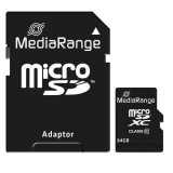 MediaRange Micro SDHC 64GB Class 10 with SD adapter MR955 (timbru verde 0.03 lei) 