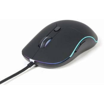 MOUSE GEMBIRD, PC sau NB, cu fir, USB, optic, 2400 dpi, butoane/scroll 6/1, scroll cu iluminare, negru, MUS-UL-02 (timbru verde 0.18 lei) 