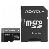 Card Memorie MicroSDXC ADATA Premier 64GB UHS-I Clasa 10 + Adaptor SD AUSDX64GUICL10-RA1
