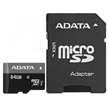 Card Memorie MicroSDXC ADATA Premier 64GB UHS-I Clasa 10 + Adaptor SD AUSDX64GUICL10-RA1