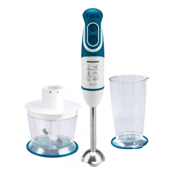 Mixer vertical Heinner Charm, 600W, 5 viteze, functie Turbo, tel, tocator, Alb Albastru HB-600BL