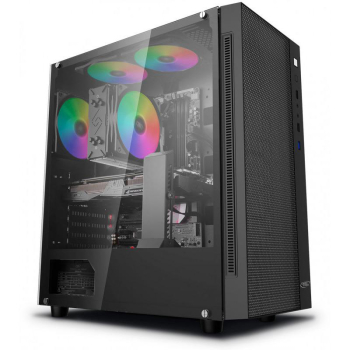 CARCASA DeepCool MATREXX 55 MESH, Tower, ATX, fara sursa, USB 3.2 gen 1 x 1, USB 2.0 x 2, audio, mic, PSU shroud, MATREXX55-MESH-ZJ (timbru verde 0lei) 