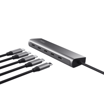 Hub Trust Halyx 5 x USB-C, gri TR-25136