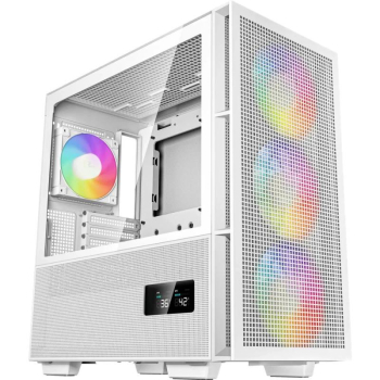 CARCASA DeepCool CH560 DIGITAL WH, Middle Tower, ATX, fara sursa, sticla securizata, 4 ventilatoare incluse, iluminare RGB, alb, USB 3.2 gen 1 x 1, USB Type-C x 1, Jack 3.5mm, R-CH560-WHAPE4D-G-1  