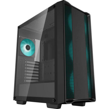 CARCASA DeepCool CC560 V2, Middle Tower, ATX, fara sursa, 4xfan, USB 3.2 gen 1 x 1, USB 2.0 x 2, audio, PSU shroud, 7 sloturi expansiune, iluminare LED, negru, R-CC560-BKGAA4-G-2 (timbru verde 0.3 