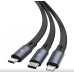 Cablu Baseus One-for-Three 1.1m negru CAMJ010001 Cablu Baseus One-for-Three 1.1m negru CAMJ010001