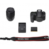 Camera foto Canon EOS 90D + obiectiv Canon EFS 18-135mm f3.5-5.6 IS USM, Senzor APS-C CMOS de 32,5 megapixel, Ecran tactil TFT Clear View II, cu unghi variabil de 7,7 cm (3,0