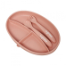 Set farfurie si lingurita silicon, roz