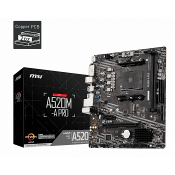 Placa de baza MSI A520M-A PRO, Socket AM4