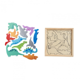 MomKi PUZZLE DIN LEMN CU DINOZAURI, 12 PIESE MKT1078CGH2