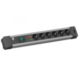 Prelungitor cu protectie Bachmann Connectus 6 prize 2 metri cu intrerupator protectie supratensiune negru BM-330.104R