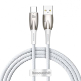 CABLU alimentare si date Baseus Glimmer, Fast Charging Data Cable pt. smartphone, USB la USB Type-C 100W, 1m, alb 