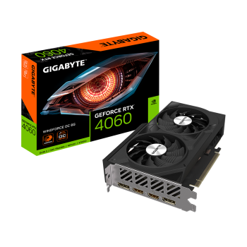 Placa video Gigabyte GB GEFORCE RTX 4060 WINDFORCE OC 8G GV-N4060WF2OC-8GD