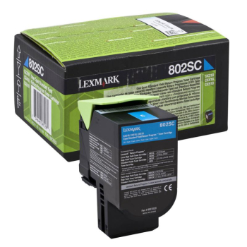Cartus Toner Lexmark Nr. 802SC Return Program Cyan 2000 Pagini for X310, CX310, CX410, CX510 80C2SC0