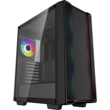 CARCASA DeepCool CC560 ARGB V2, Middle Tower, ATX, fara sursa, 4xfan, USB 3.2 gen 1 x 1, USB 2.0 x 2, audio, PSU shroud, 7 sloturi expansiune, iluminare ARGB, negru, R-CC560-BKTAA4-G-2 (timbru ver 