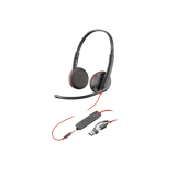 Casti HP Poly Blackwire 3225 Stereo USB-C Headset +3.5mm Plug +USB-C/A Adapter 8X229AA