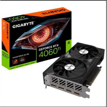 Placa video Gigabyte GB GEFORCE RTX 4060 TI WINDFORCE OC 8G GV-N406TWF2OC-8GD 