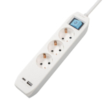 PRELUNGITOR SPACER SCHUKO x3 16A 3m WH PP-3-30-TC-USB
