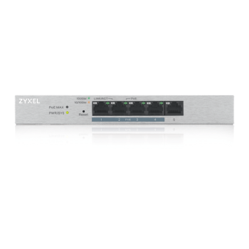 ZYXEL GS1200-5HPv2-EU0101F Zyxel GS1200-5HP 5-port GbE Web Smart metal Switch, 4x PoE 802.3at, 60W, fanless