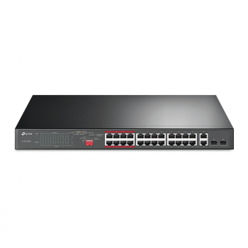 TP-LINK 26-PORT FE POE+ SWITCH/802.3AT/AF 250W POE POWER 1U TL-SL1226P   