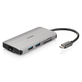 D-Link USB-C 8-PORT USB HUB+HDMI+LAN/WITH CARD READER+USB-C PD DUB-M810