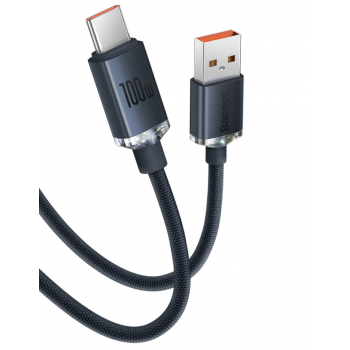 Cablu de date Baseus CAJY000401, USB - USB-C, 1.2m, Crystal Shine Gray