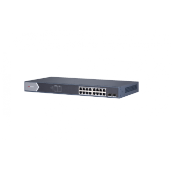 Switch 16 porturi gigabit PoE, 2 porturi SFP, Smart Management - HIKVISION DS-3E1518P-SI  
