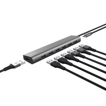 Hub Trust Halyx 7xUSB 3.2 Gen1, gri TR-24967