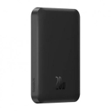 POWER BANK Baseus Magnetic Mini Wireless, 5000mAh, max 20W pe cablu, 1 x USB Type-C output/input, 15W wireless charging, include cablu USB Type-C la USB Type-C 30cm, negru, 