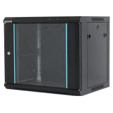 Rack 4U 600x450, dezasamblat, montare pe perete, usa din sticla, panouri detasabile si securizate, culoare negru RAL9004, DATEUP MP.6404.9001 