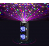 Boxa activa fixa Akai DJ-Y5L BLUETOOTH SPEAKER WITH DISCOBALL LIGHTS   Dual Player Systems :  System A : BLUETOOTH/ full function remote control/ Karaoke/USB/SD/FM/ Treble /Bass/ Volume control /LED display System B : BLUETOOTH/ full function remote / kar